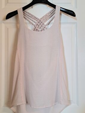 lululemon athletica Light Pink Striped Crisscross-Back Tank